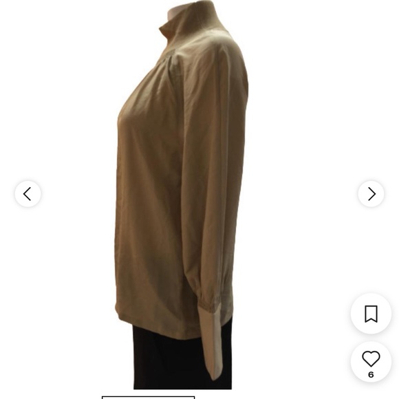 NWT Tan Club Monaco Ribbed Neck Blouse - Picture 7 of 8